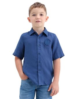 RARE ONES - Boys Linen Blend Half Sleeve Shirt