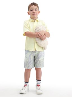 RARE ONES - Light Green and Grey Boys All Over Printed Shorts