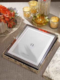 Pure Home + Living - Silver Plated Geometric Design Photo Frame
