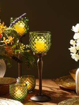 Pure Home + Living - Green Diamond Cut Hurricane