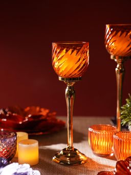 Pure Home + Living - Orange Swirl Textured Hurricane