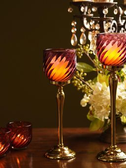 Pure Home + Living - Pink Swirl Textured Hurricane