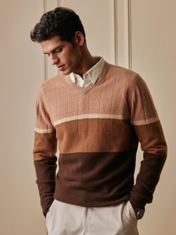 Andamen - Brown Men's Full Sleeve Pullover Regular Fit Sweater