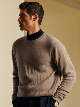 Andamen - Beige Men's Full Sleeve Pullover Regular Fit Sweater