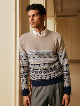 Andamen - Brown Men's Full Sleeve Pullover Regular Fit Sweater