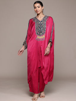 Ritu Kumar - Pink Solid Full Sleeve Kurta with Palazzo