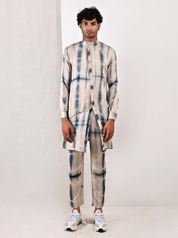 Bohame - Joshua Blue And Beige Kurta (set Of 2)