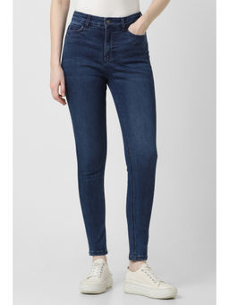 Van Heusen - Women Navy Blue Light Wash Slim Fit Jeans