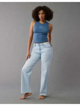 American Eagle - Women Blue Stretch Curvy High-Waisted Stovepipe Jeans