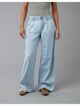 American Eagle - Women Blue Strigid High-Waisted Wide-Leg Trouser Jeans