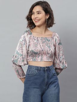 KASSUALLY - Pink Printed Polyester Top