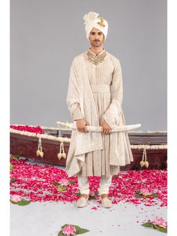 KALPRAAG - Nizam Beige Sherwani Set