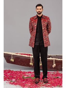 KALPRAAG - Laalbagh Maroon Jodhpuri & Shirt with Pant