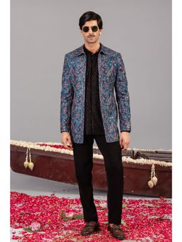 KALPRAAG - Mayur Blue Jodhpuri & Shirt with Pant