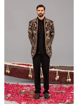 KALPRAAG - Pichwai Black Jodhpuri & Shirt with Pant