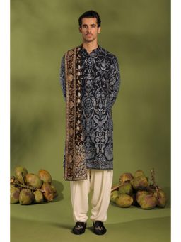 KALPRAAG - Kavishan Navy Blue Kurta & Salwar with Dupatta