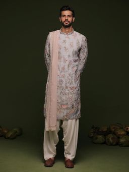 KALPRAAG - Sada Powder Blue Kurta with Salwar & Dupatta
