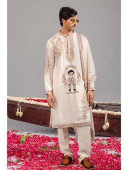 KALPRAAG - Ladkewale Cream Kurta & Pant with Dupatta