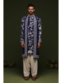 KALPRAAG - Aruna Navy Blue Kurta with Salwar & Dupatta