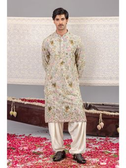 KALPRAAG - Phool Pankh Blue Kurta & Salwar with Dupatta