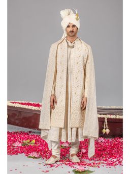 KALPRAAG - Sufi Sonchidiya Ivory Sherwani Set