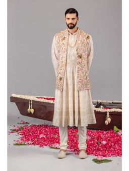 KALPRAAG - Phool Pankh Pink Jacket, Anarkali Kurta with Churidar & Belt