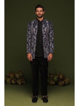 KALPRAAG - Shaurya Navy Blue Jodhpuri with Shirt & Pant