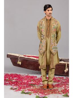 KALPRAAG - Bagicha Tale Green Kurta, Jacket & Pant with Dupatta