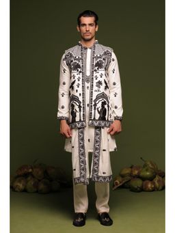 KALPRAAG - Navneet Cream Jacket, Kurta & Pant with Dupatta