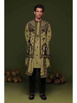 KALPRAAG - Dhairya Green Jacket, Kurta & Pant with Dupatta