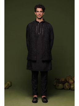 KALPRAAG - Chitta Black Handwork Jacket & Kurta with Pant
