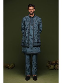 KALPRAAG - Vid Persian Blue Handwork Jacket & Kurta with Pant