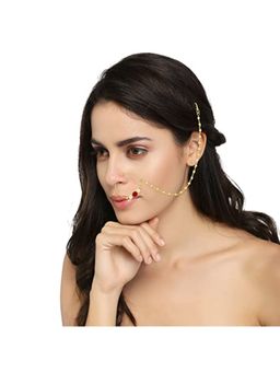 Accessher - Women Rose-Gold Plated AD Studded Handcrafted Anklet