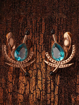 Suhani Pittie - Golden Gale Blue Crystal Stud Earrings