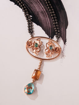 Suhani Pittie - Saints And Cider Citrine And Blue Crystal Necklace
