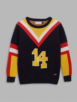 Blue Giraffe - Boys Multi-Color Color-Blocked Pullover Sweater