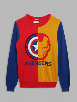 Blue Giraffe - Boys Red Color-Blocked Sweater