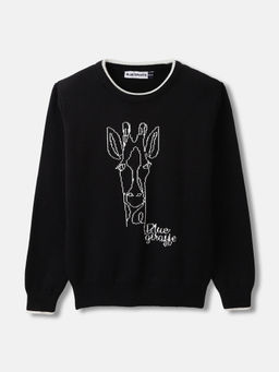 Blue Giraffe - Boys Black Pullover Sweater