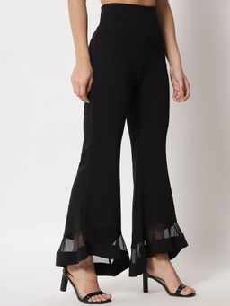 KOTTY - Women's Black Solid High Waist Trouser