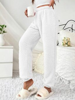 KOTTY - Women's White Solid High Waist Jogger