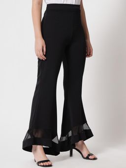 KOTTY - Women's Black Solid High Waist Trouser
