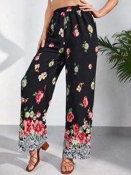KOTTY - Women's Multi-Colour Floral Print High Waist Trouser