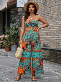KOTTY - Women's Multi-Colour Printed High Waist Trouser