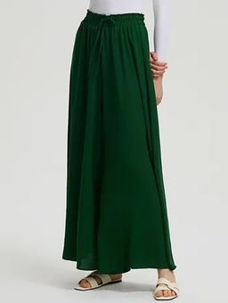 KOTTY - Women's Green Solid High Waist Trouser