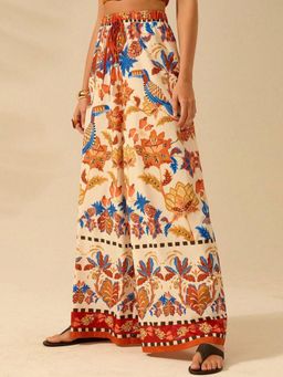 KOTTY - Women's Multi-Colour Floral Print High Waist Trouser