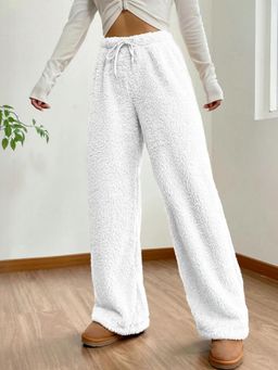 KOTTY - Women's White Solid High Waist Trouser