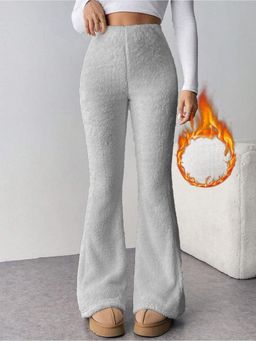 KOTTY - Women's Grey Solid High Waist Trouser