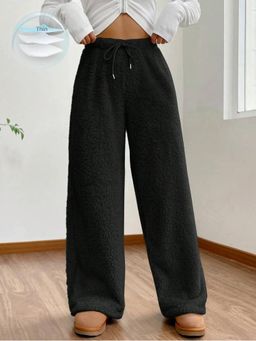 KOTTY - Women's Black Solid High Waist Trouser