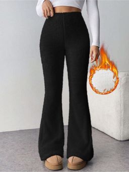 KOTTY - Women's Black Solid High Waist Trouser