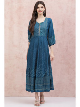 Rangriti - Teal Printed Dress